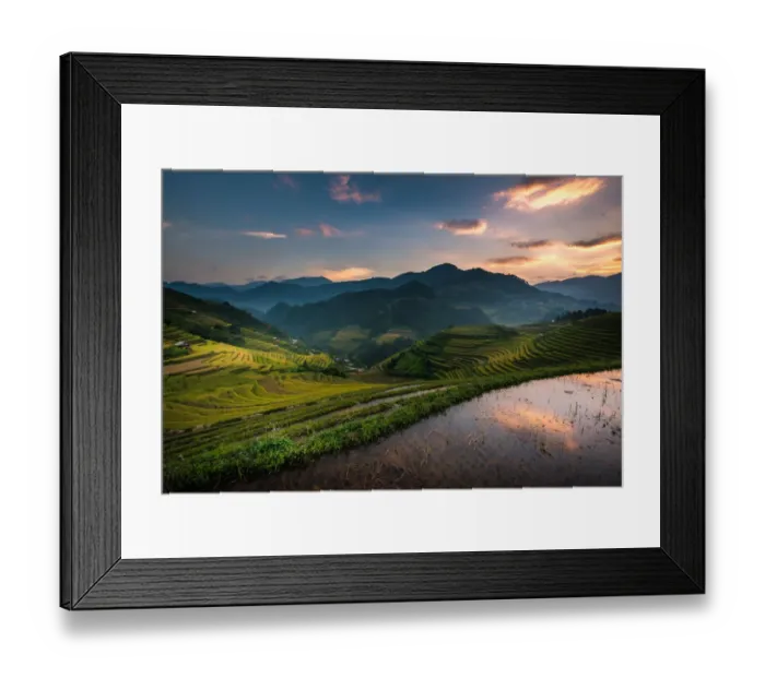 Framed Print : Twilight at rice terrace