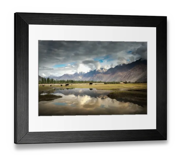 Framed Print : Reflection lake in nubra valley Framed Print : Reflection lake in nubra valley