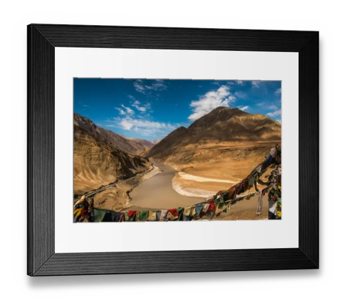 Framed Print : Confluence of Zanskar and Indus rivers - Leh, Lada Framed Print : Confluence of Zanskar and Indus rivers - Leh, Lada