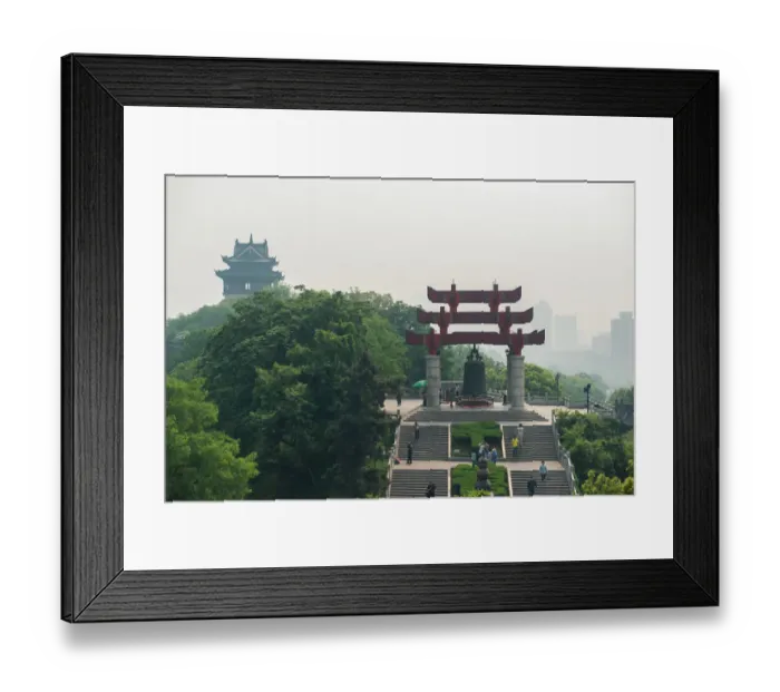 Framed Print : Wuhan city at dusk, view from yellow crane tower Framed Print : Wuhan city at dusk, view from yellow crane tower