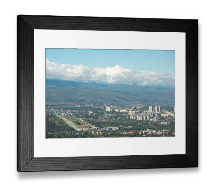 Framed Print : View of Almaty city from Kok-Tobe Framed Print : View of Almaty city from Kok-Tobe