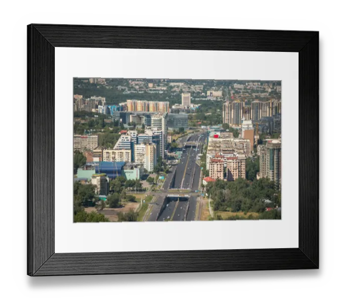 Framed Print : View of Almaty city from Kok-Tobe Framed Print : View of Almaty city from Kok-Tobe