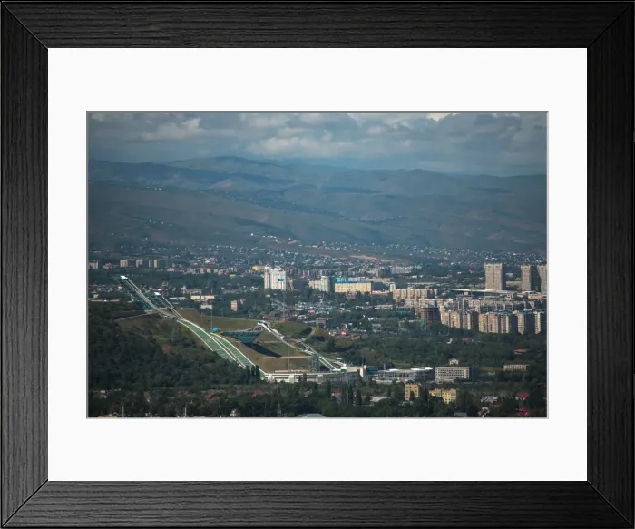 Framed Print : View of Almaty city from Kok-Tobe Framed Print : View of Almaty city from Kok-Tobe