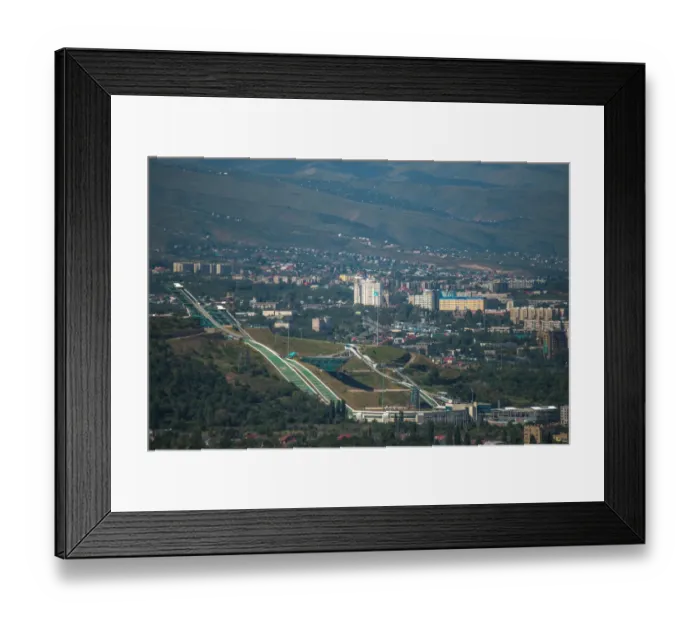 Framed Print : View of Almaty city from Kok-Tobe Framed Print : View of Almaty city from Kok-Tobe
