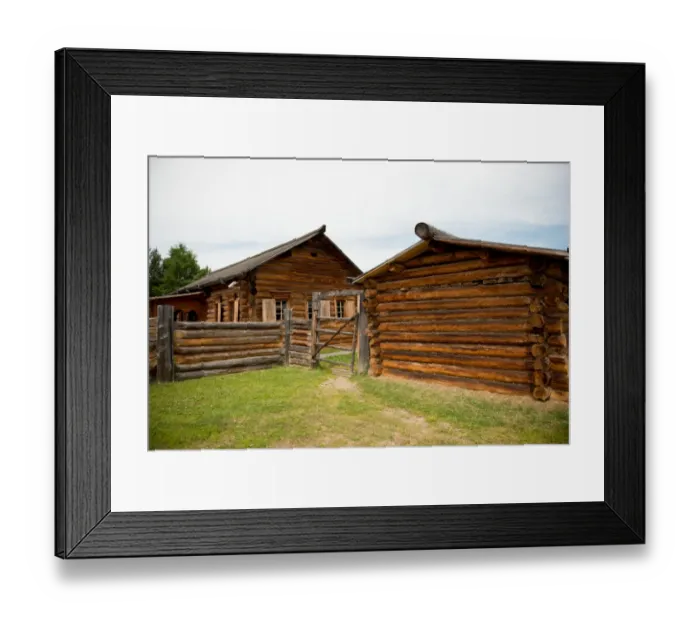 Framed Print : Wooden church and houses in Irkutsk Framed Print : Wooden church and houses in Irkutsk