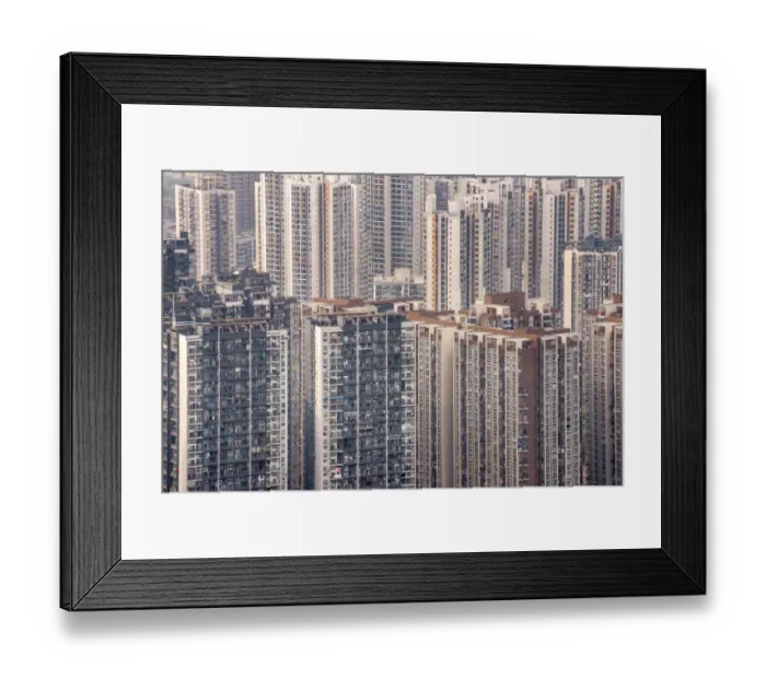 Framed Print : Crowded buildings in Chonqing, China Framed Print : Crowded buildings in Chonqing, China