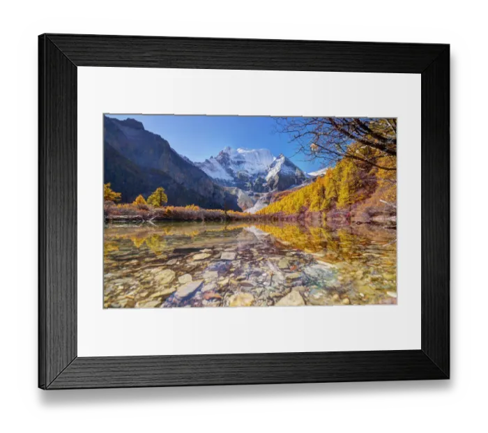Framed Print : Pearl lake in yading