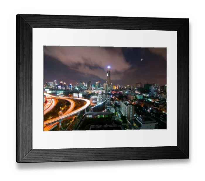 Framed Print : Bangkok city night view, Thailand Framed Print : Bangkok city night view, Thailand