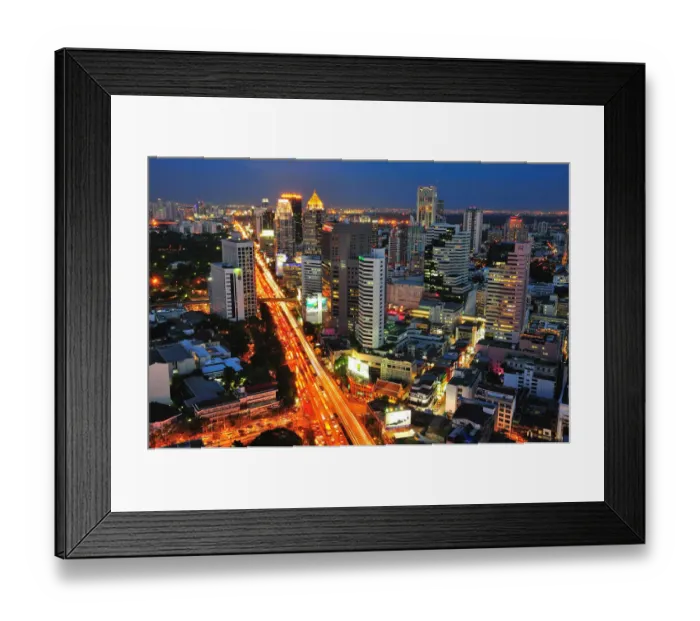 Framed Print : Bangkok city night view, Thailand