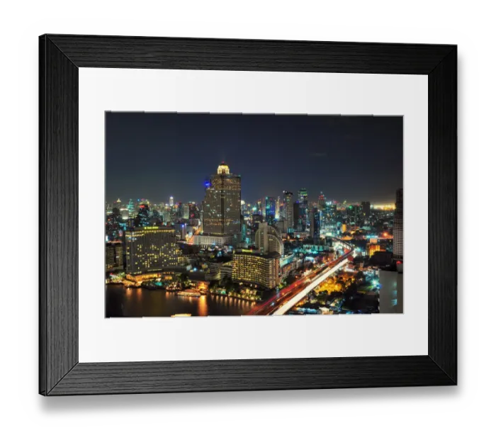 Framed Print : Bangkok city night view, Thailand Framed Print : Bangkok city night view, Thailand