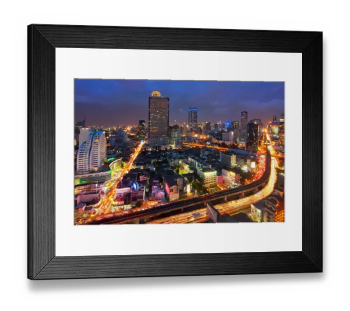 Framed Print : Bangkok city night view Framed Print : Bangkok city night view