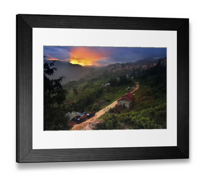 Framed Print : Sapa city. View of landscape in Sapa city Framed Print : Sapa city. View of landscape in Sapa city