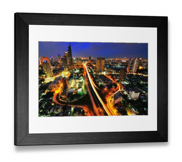 Framed Print : Trail lights at night Framed Print : Trail lights at night