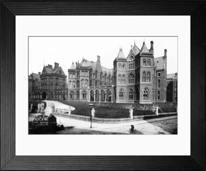Framed Print : Hospital. circa 1895: Exterior of Leeds Infirmary, Yorkshire Framed Print : Hospital. circa 1895: Exterior of Leeds Infirmary, Yorkshire