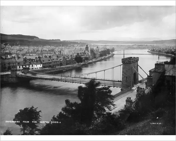 Inverness. circa 1900: Inverness in Scotland, as seen from the Castle