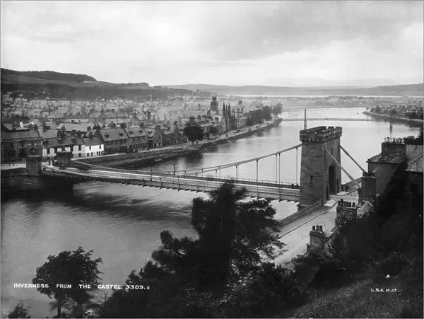Inverness. circa 1900: Inverness in Scotland, as seen from the Castle