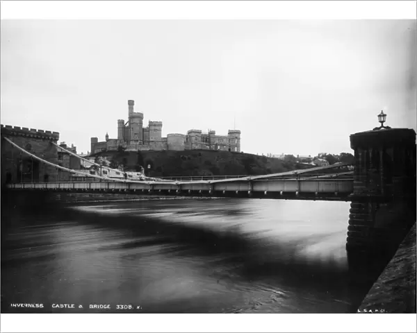 Inverness. circa 1900: Inverness Castle and Bridge