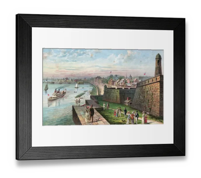 Framed Print : Image Type prints & engravings architecture forts steamboats boats parasols people Framed Print : Image Type prints & engravings architecture forts steamboats boats parasols people