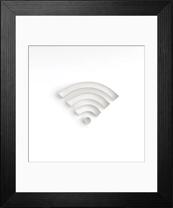 Framed Print : Origami. symbol for a wi-fi connection made origami style Framed Print : Origami. symbol for a wi-fi connection made origami style