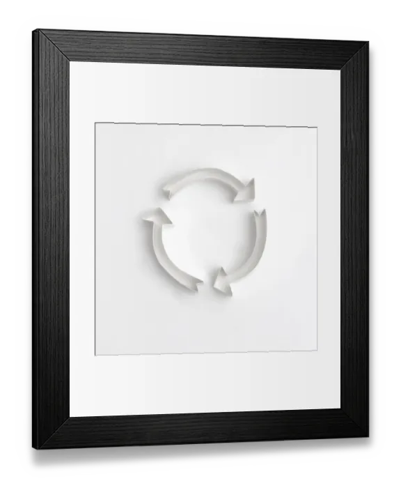 Framed Print : Origami recycling sign Framed Print : Origami recycling sign