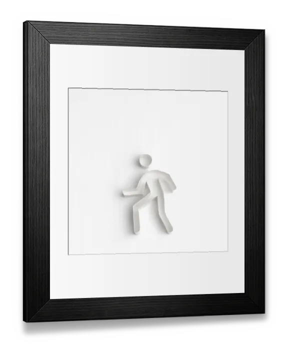 Framed Print : Origami walking man Framed Print : Origami walking man