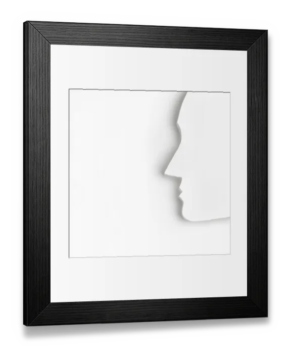 Framed Print : Origami facial outline Framed Print : Origami facial outline