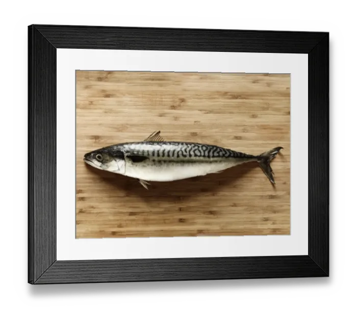 Framed Print : Fish on wood cutting board Framed Print : Fish on wood cutting board