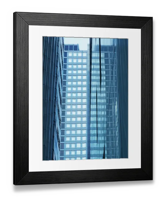 Framed Print : High rise buildings with glass facades Framed Print : High rise buildings with glass facades