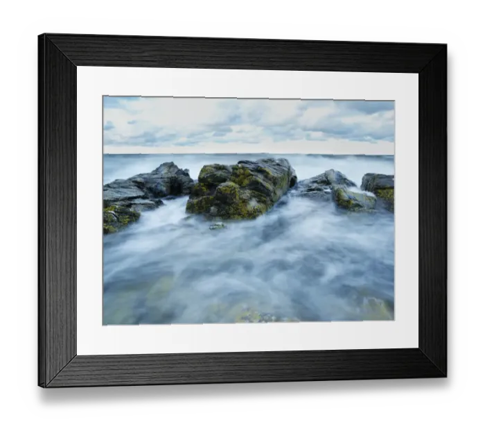 Framed Print : Mist over rocks and sea Framed Print : Mist over rocks and sea
