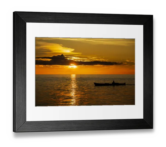 Framed Print : Sunset, boat, Sulawesi, Indonesia Framed Print : Sunset, boat, Sulawesi, Indonesia