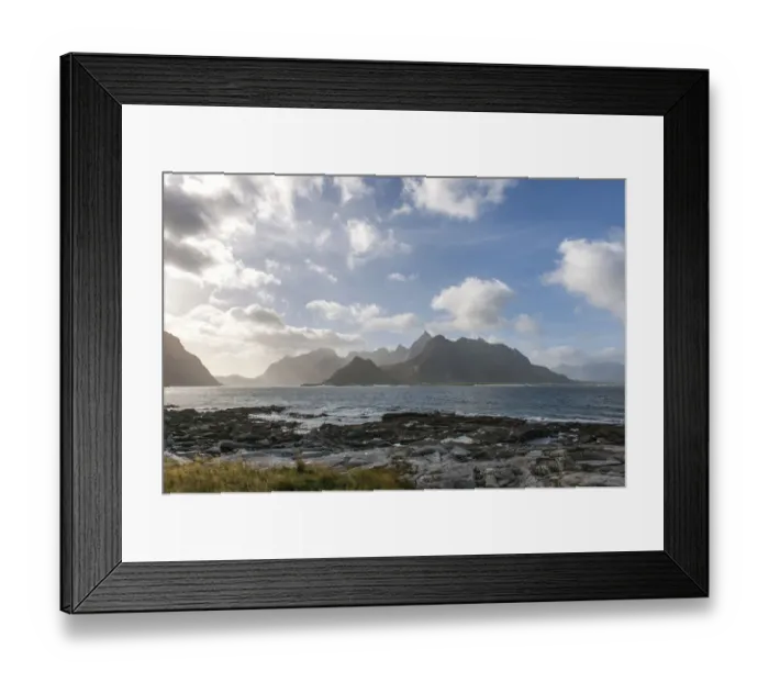 Framed Print : Coastline of Flakstadoya Island, Lofoten, Nordland, Norway Framed Print : Coastline of Flakstadoya Island, Lofoten, Nordland, Norway