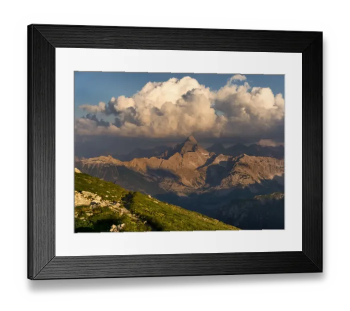 Framed Print : Dark clouds above the Allgau Alps, Oberstdorf, Bavaria, Germany
