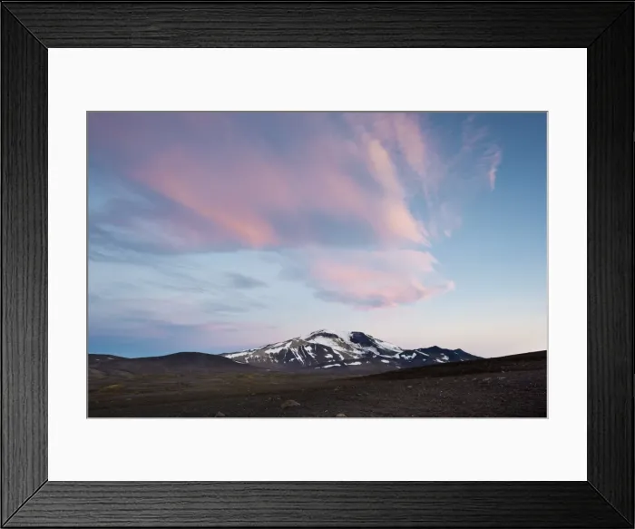 Framed Print : Pink coloured clouds over Mt Snaefell, evening atmosphere, Eastern Highlands, Iceland Framed Print : Pink coloured clouds over Mt Snaefell, evening atmosphere, Eastern Highlands, Iceland