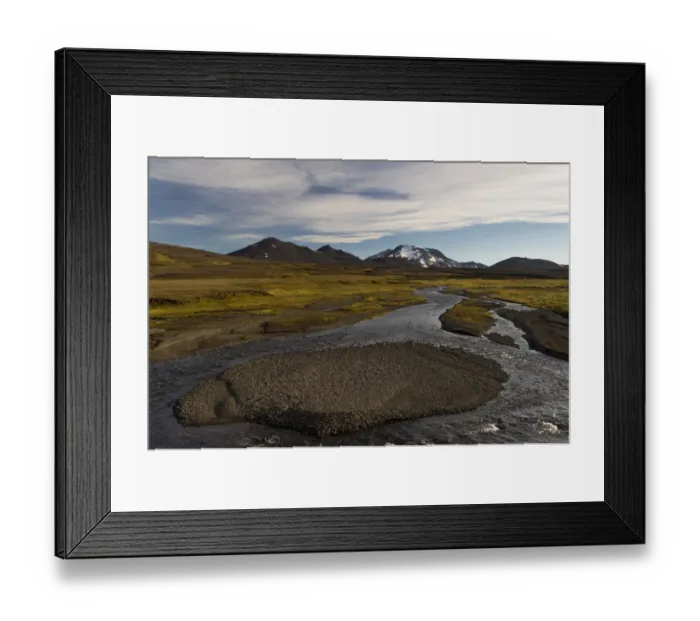 Framed Print : River in the Eastern Highlands, Mt Snaefell at the back, Iceland Framed Print : River in the Eastern Highlands, Mt Snaefell at the back, Iceland