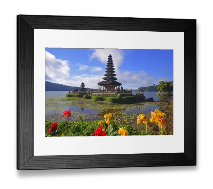 Framed Print : Pura Ulun Danu Bratan Temple or Pura Bratan Temple, in Lake Bratan, highlands of central Bali, Bedugul area, Bali, Indonesia Framed Print : Pura Ulun Danu Bratan Temple or Pura Bratan Temple, in Lake Bratan, highlands of central Bali, Bedugul area, Bali, Indonesia