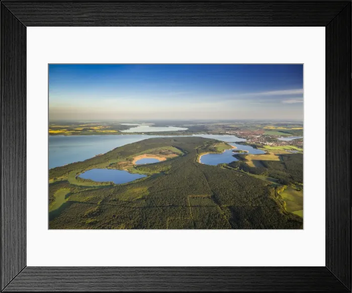 Framed Print : Aerial view, Waren National Park, Waren, Mecklenburg Lake District or Mecklenburg Lakeland, Mecklenburg-Western Pomerania, Germany