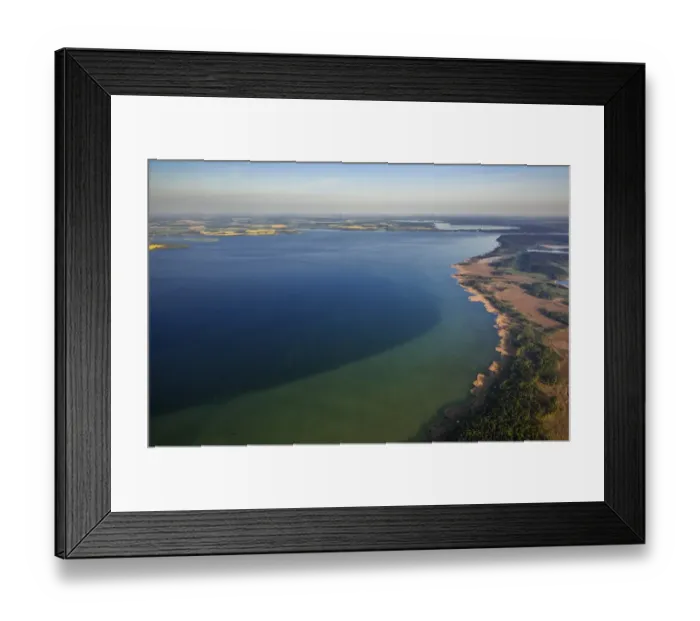Framed Print : Aerial view, Waren National Park, Waren, Mecklenburg Lake District or Mecklenburg Lakeland, Mecklenburg-Western Pomerania, Germany