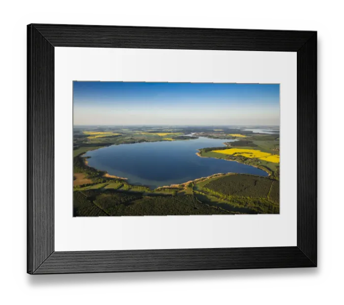 Framed Print : Aerial view, Fleesensee lake, near Malchow, Mecklenburg Lake District, Mecklenburg-Western Pomerania, Germany Framed Print : Aerial view, Fleesensee lake, near Malchow, Mecklenburg Lake District, Mecklenburg-Western Pomerania, Germany