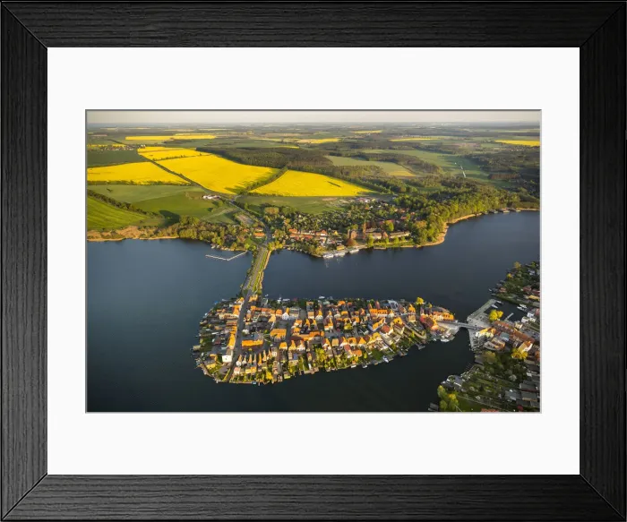 Framed Print : Aerial view, Malchow with Malchower See lake and the island with the historic centre and its old market square, Malchow, Mecklenburg Lake District, Mecklenburg-Western Pomerania, Germany Framed Print : Aerial view, Malchow with Malchower See lake and the island with the historic centre and its old market square, Malchow, Mecklenburg Lake District, Mecklenburg-Western Pomerania, Germany