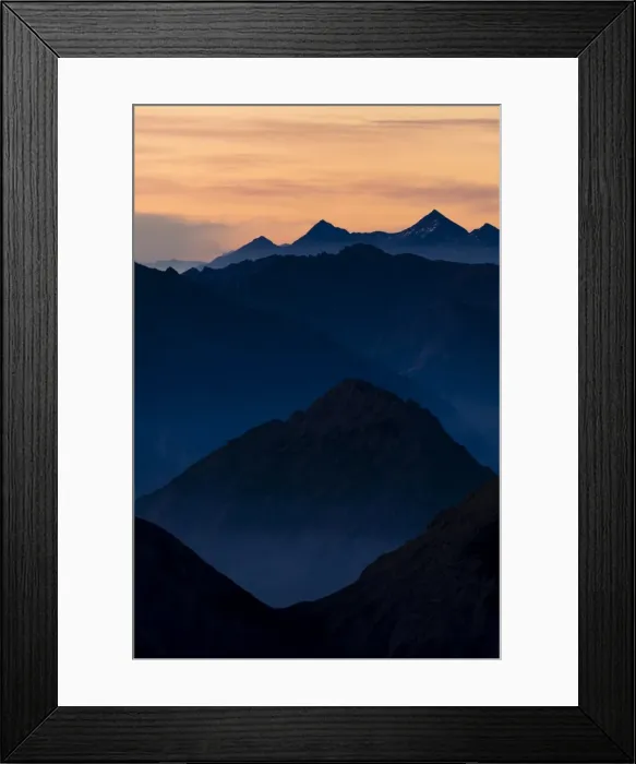 Framed Print : Sunrise above the peaks of the Allgau Alps in steplike arrangement, Oberstdorf, Bavaria, Germany Framed Print : Sunrise above the peaks of the Allgau Alps in steplike arrangement, Oberstdorf, Bavaria, Germany