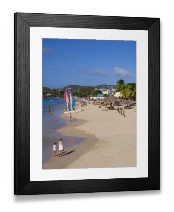 Framed Print : Beach of Rodney Bay with hotels, Saint Lucia Framed Print : Beach of Rodney Bay with hotels, Saint Lucia