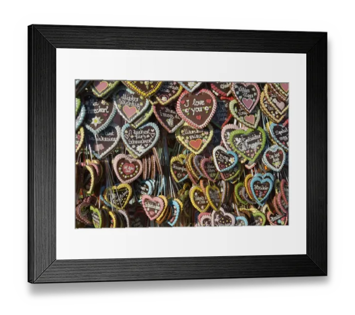 Framed Print : Gingerbread hearts at a stall, Oktoberfest, Munich, Upper Bavaria, Bavaria, Germany Framed Print : Gingerbread hearts at a stall, Oktoberfest, Munich, Upper Bavaria, Bavaria, Germany