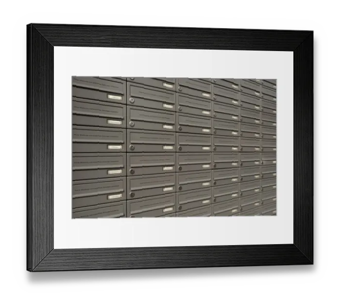 Framed Print : Letter boxes in a student dormitory, Germany Framed Print : Letter boxes in a student dormitory, Germany