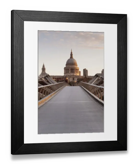 Framed Print : Millenium Bridge and St Pauls Cathedral, London, England, United Kingdom