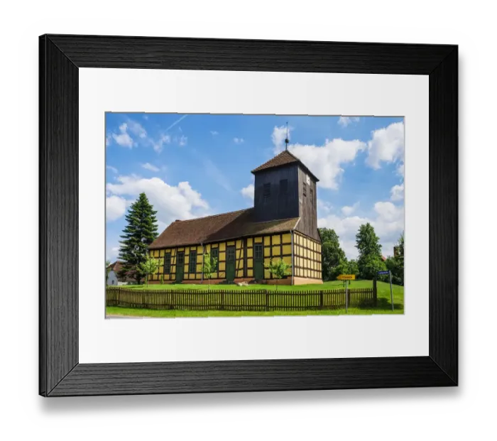 Framed Print : Church in Gorne, Havelland region, Brandenburg, Germany Framed Print : Church in Gorne, Havelland region, Brandenburg, Germany