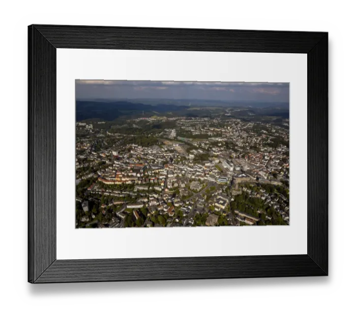 Framed Print : Aerial view, Ludenscheid, North Rhine-Westphalia, Germany Framed Print : Aerial view, Ludenscheid, North Rhine-Westphalia, Germany