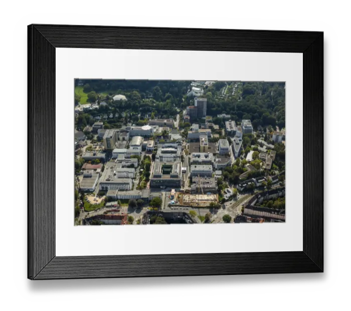 Framed Print : Aerial view, University Hospital Essen, Essen, Ruhr district, North Rhine-Westphalia, Germany Framed Print : Aerial view, University Hospital Essen, Essen, Ruhr district, North Rhine-Westphalia, Germany