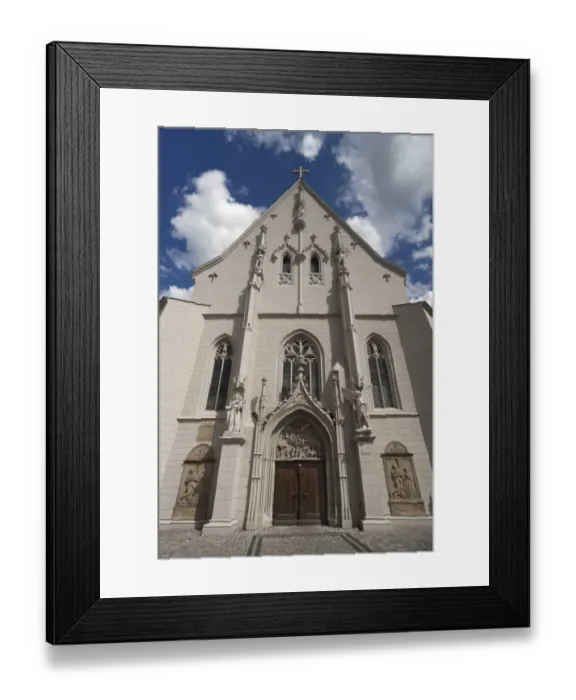 Framed Print : Main facade of the Ritterkapelle, Knights Chapel, neo Gothic style, 16th century, restored in the 19th century, Hassfurt, Lower Franconia, Bavaria, Germany Framed Print : Main facade of the Ritterkapelle, Knights Chapel, neo Gothic style, 16th century, restored in the 19th century, Hassfurt, Lower Franconia, Bavaria, Germany