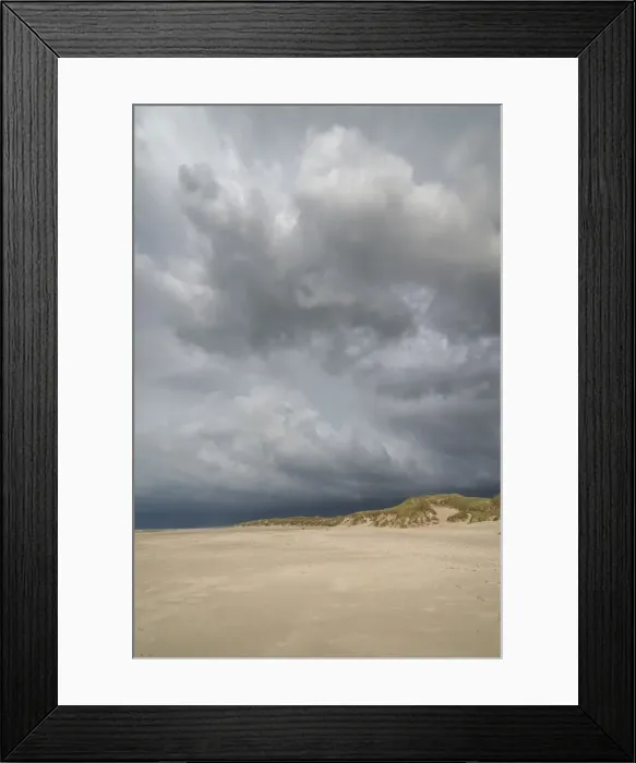Framed Print : Dramatic storm clouds over beach and dunes, Henne Strand, Region of Southern Denmark, Denmark Framed Print : Dramatic storm clouds over beach and dunes, Henne Strand, Region of Southern Denmark, Denmark