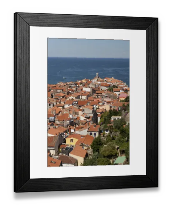 Framed Print : View of the historic centre with lighthouse, Piran, Istria, Slovenia Framed Print : View of the historic centre with lighthouse, Piran, Istria, Slovenia